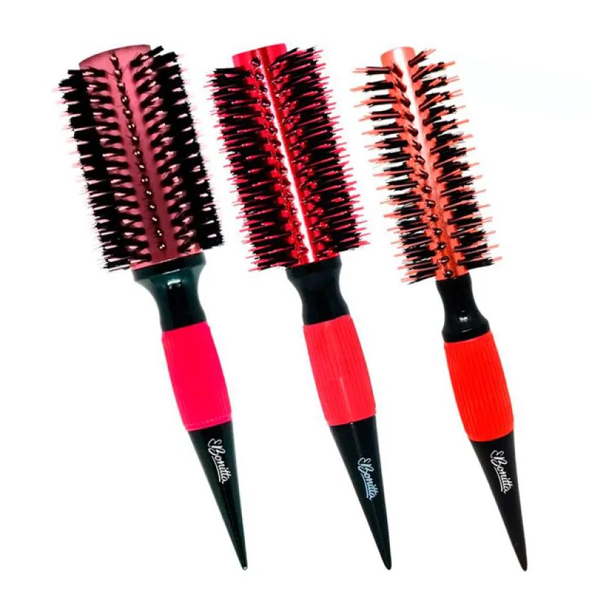 Marco Boni Kit 3 Escovas de Cabelo Pop Colors Brilho Vermelho