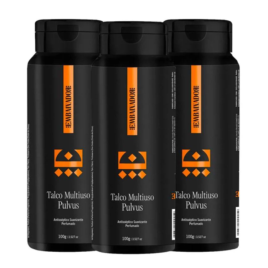 Embaixador Kit 03 Talco Multiuso Pulvus 100g