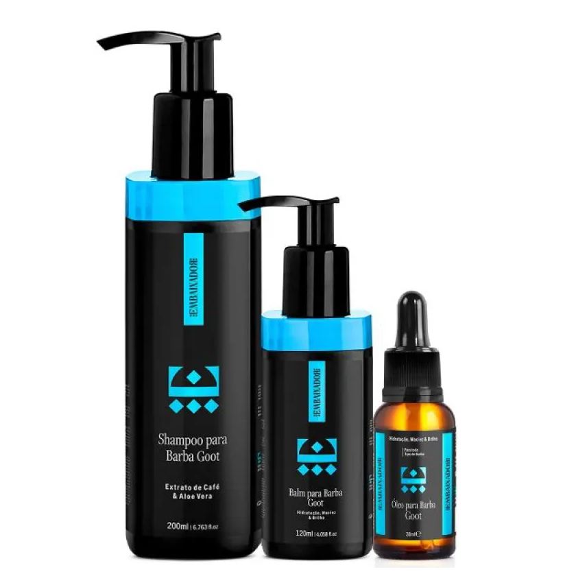 Barba Kit Goot - Óleo + Balm + Shampoo Barba Embaixador 200ml