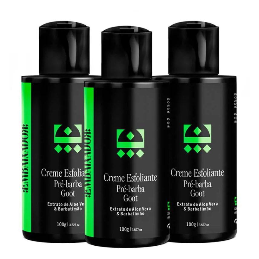 Embaixador Kit 03 Creme Esfoliante Pré-barba Goot 100g