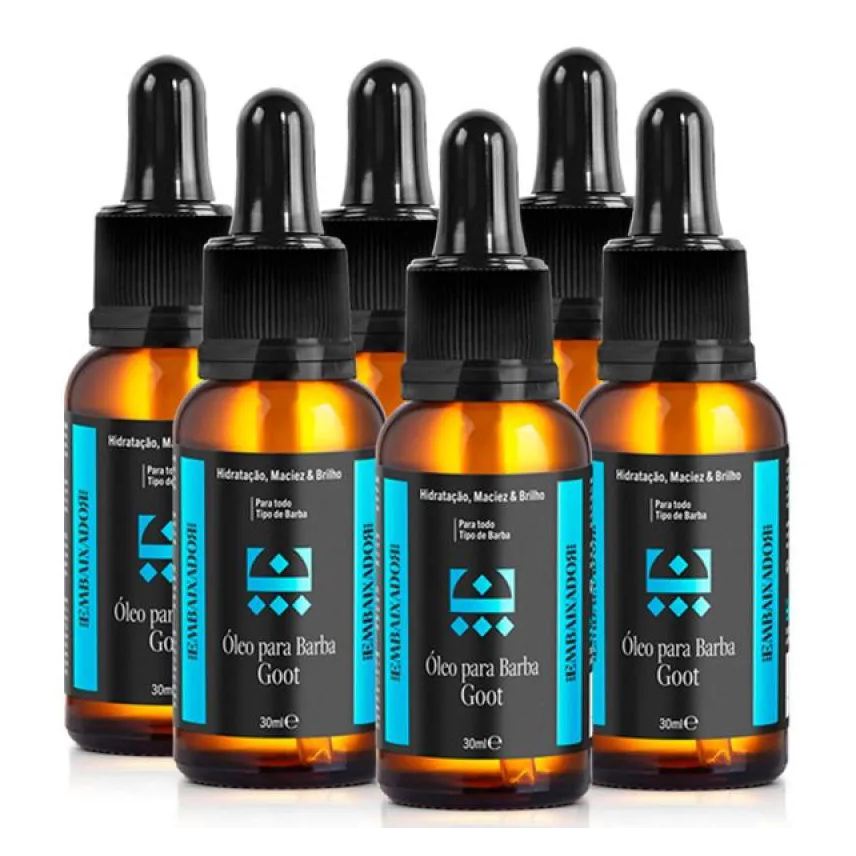 Embaixador Kit 6 Óleo Hidratante para Barba Goot 30ml