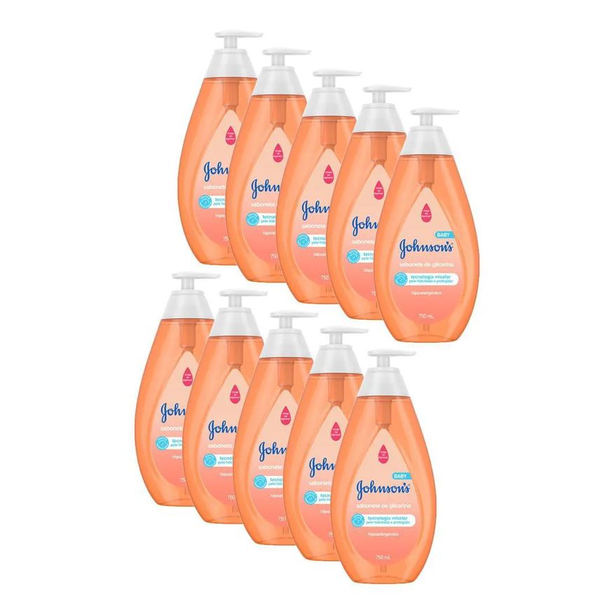 Johnson'S Baby Kit 10 Sabonetes Líquido Johnson's Cabeça Aos Pés 750ml