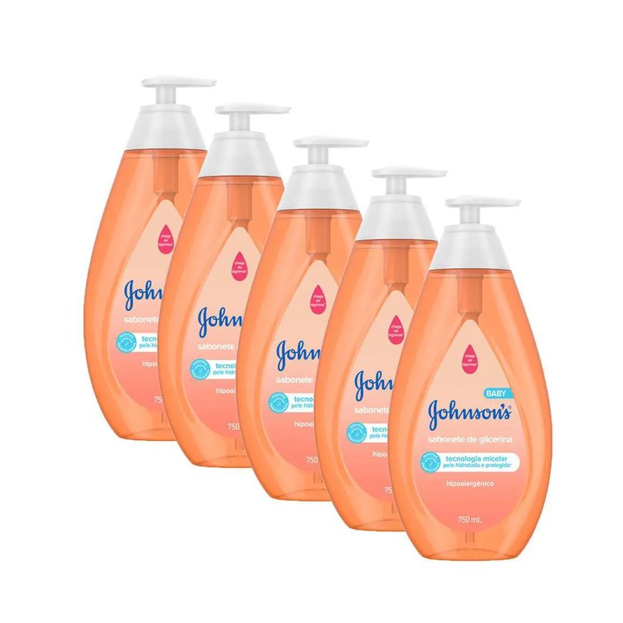 Johnson'S Baby Kit 5 Sabonetes Líquido Johnson's Cabeça Aos Pés 750ml