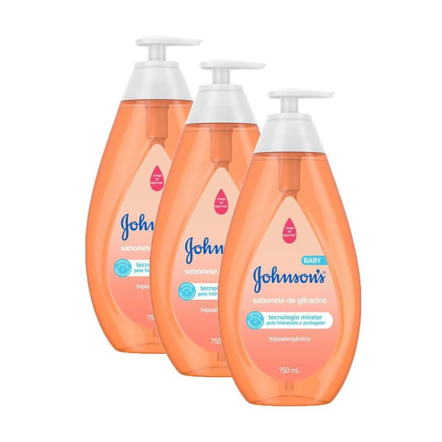 Johnson's Baby Kit 3 Sabonetes Líquido da Cabeça Aos Pés 750ml
