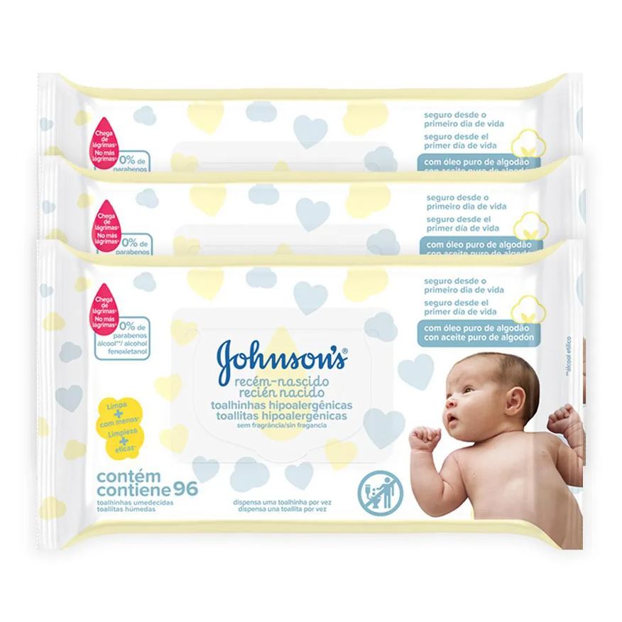 Johnson's Baby Kit Toalhinhas Recém-Nascido 288 unidades