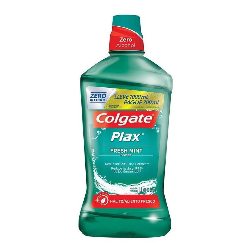 Colgate Enxaguante Bucal Plax Fresh Mint Leve 1L Pague 700ml