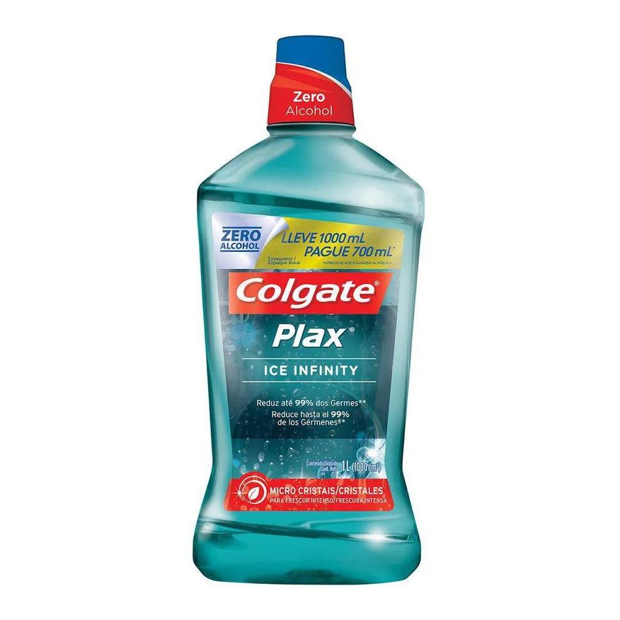 Colgate Enxaguante Bucal Plax Ice Infinity Leve 1L Pague 700ml