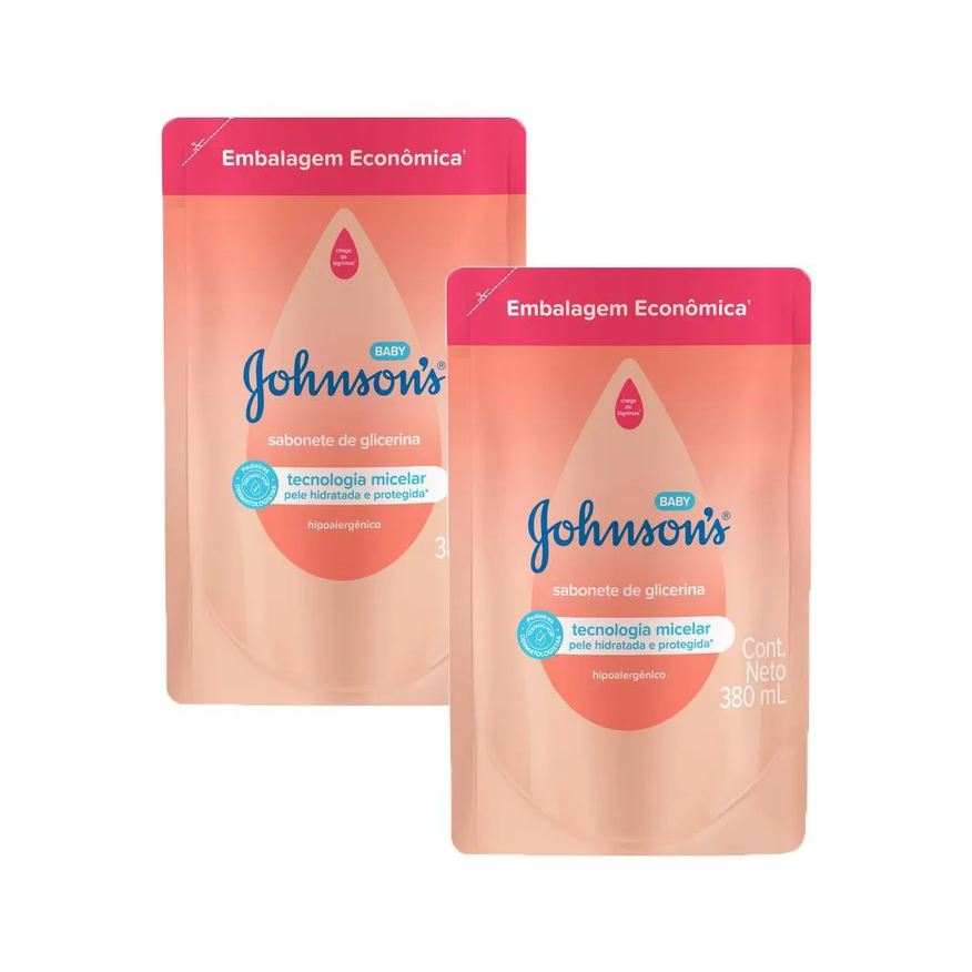 Johnson & Johnson Kit 2 Sabonetes Líquidos Johnson's Baby Cabeça Aos Pés Refil 380ml
