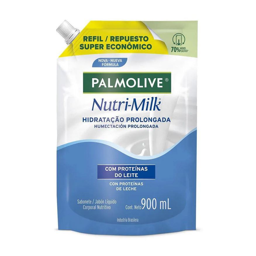 PALMOLIVE SABONETE LíQUIDO PARA MãOS NUTRIMILK HIDRATAçãO 900ml REFIL SUPER ECONôMICO