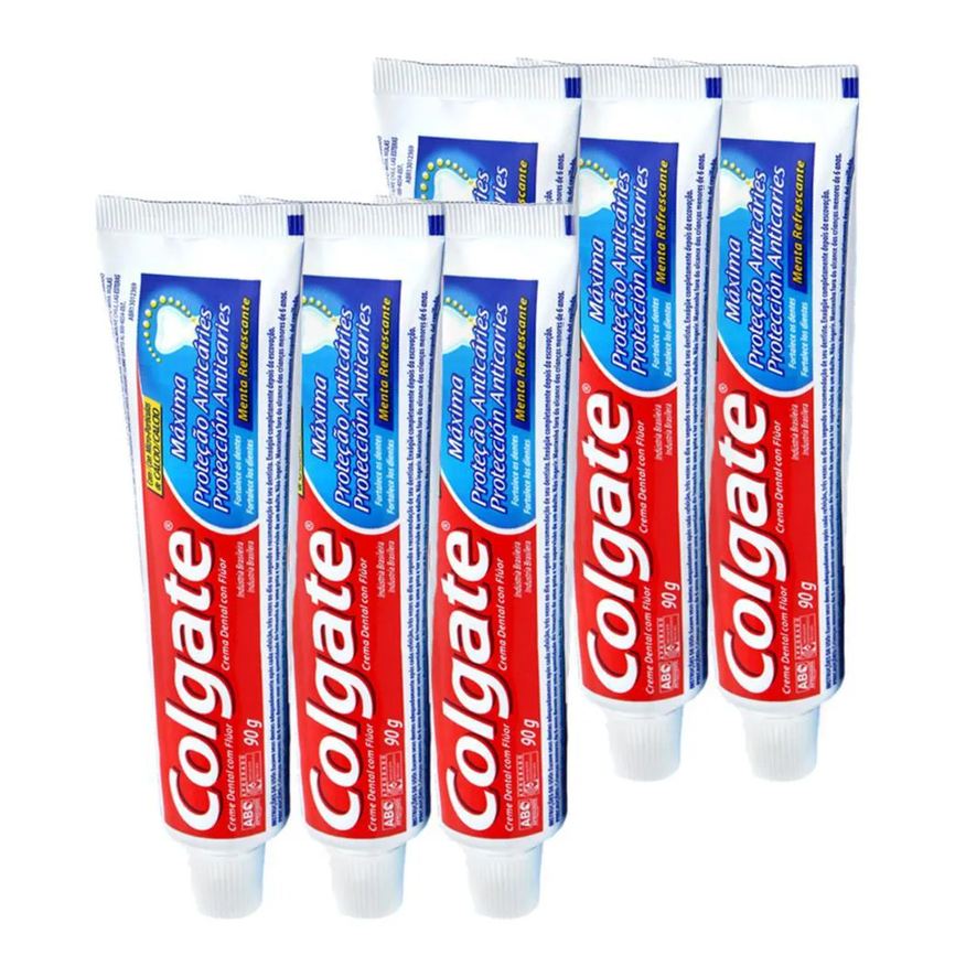 Colgate Kit 6 Pastas de Dente Máxima Proteção Anticáries 90g