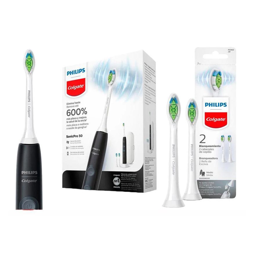 Colgate Kit Escova Elétrica Sonicpro 50 + Refil Sonicpro Branqueadora com 2 unidades