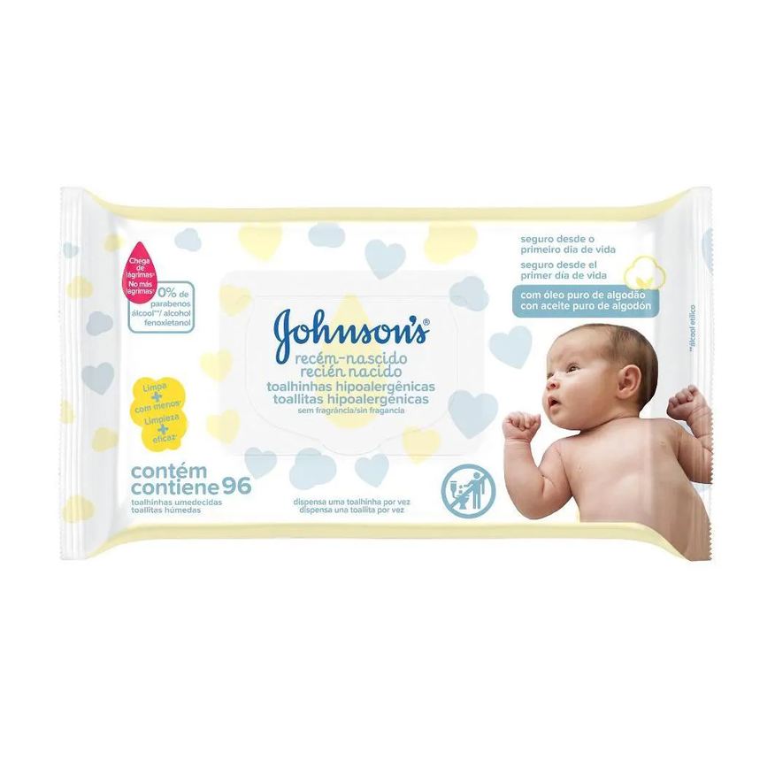 Johnson'S Baby Toalhinhas Johnson's Recém-Nascido c/ 96 Unidades