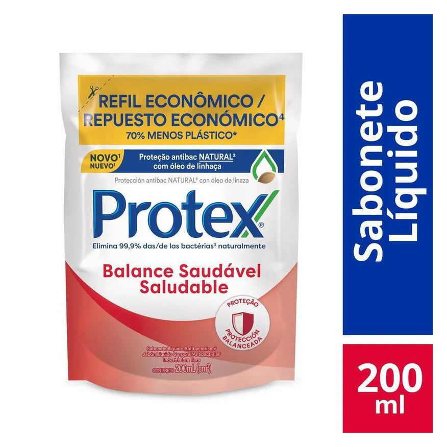 Protex Refil Sabonete Líquido Antibacteriano para as Mãos Balance 200ml