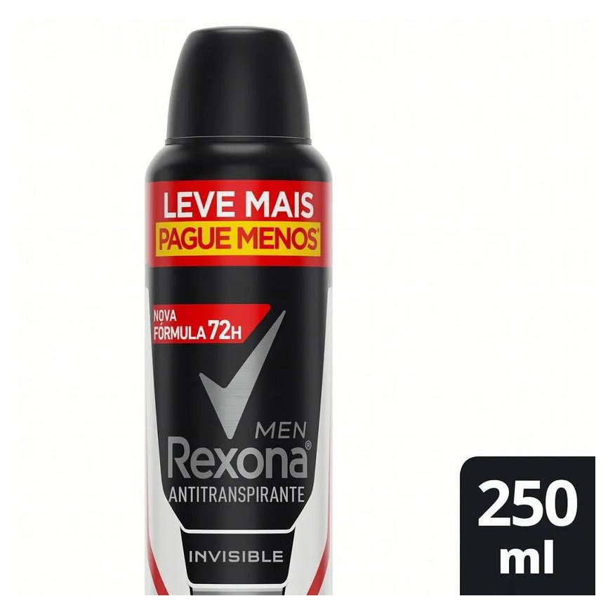 Rexona Desodorante Antitranspirante Aerosol Antibacterial Plus Invisible Feminino 72h 250ml