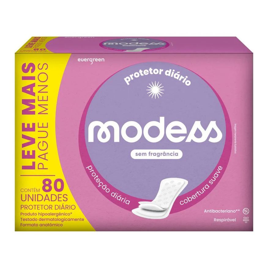 Modess Protetor Diário sem Fragrância 80un
