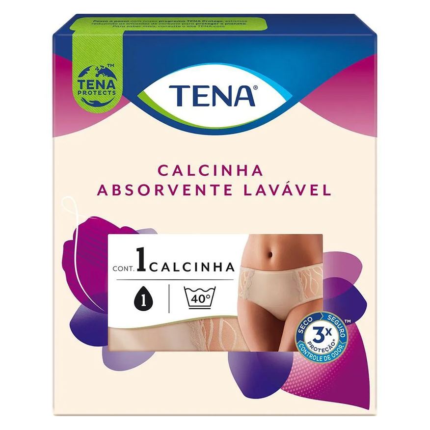 Tena Calcinha Absorvente Lavável para Incontinência Urinária Nude Tamanho P