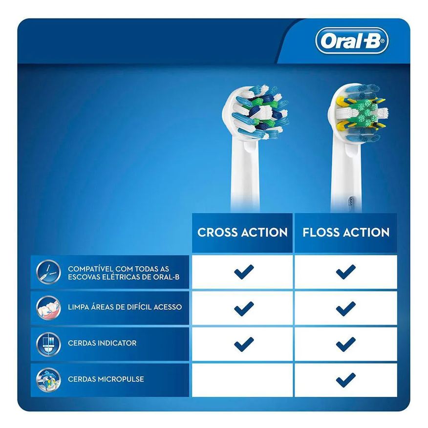 Oral-B Kit Refil Escova Elétrica Cross Action Leve 4 Pague 2