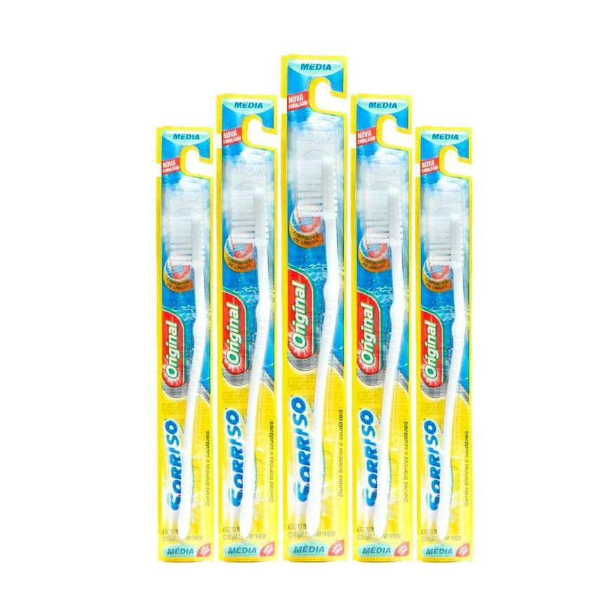 Sorriso Kit 5 Escova Dental Original Média
