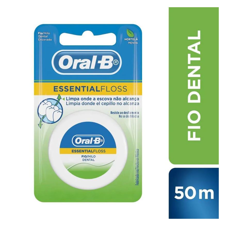 Oral-b Kit 2 Fio Dental Essential Floss Encerado Menta 50m