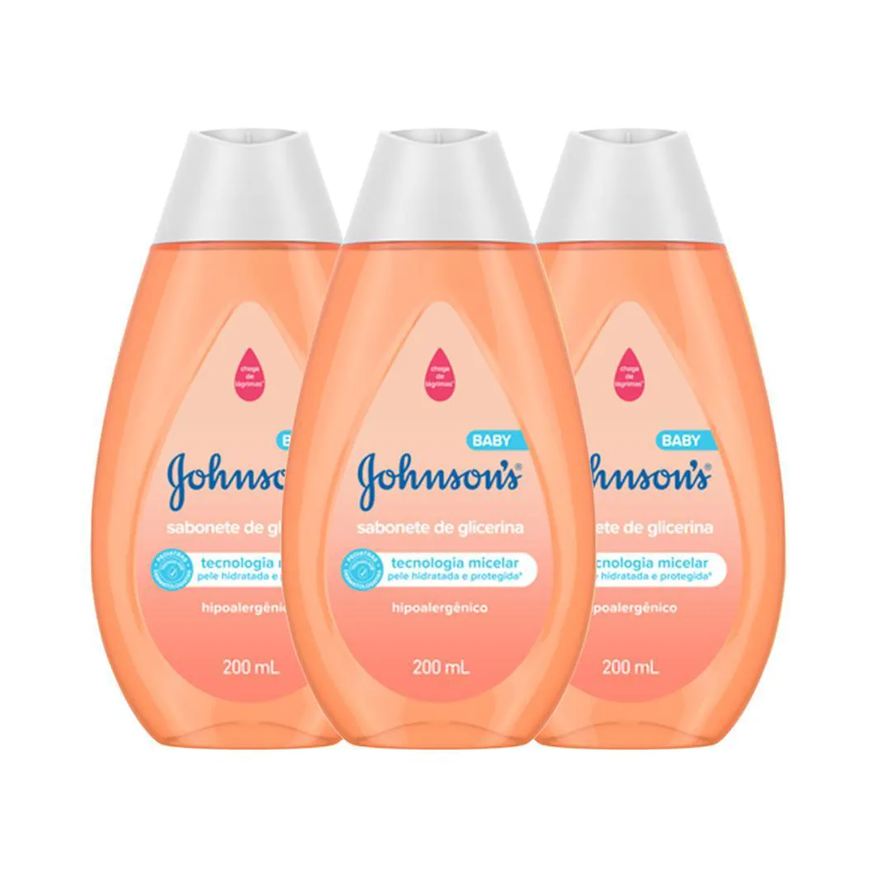Johnson's Baby Kit com 3 Sabonetes Líquidos Cabeça Aos Pés