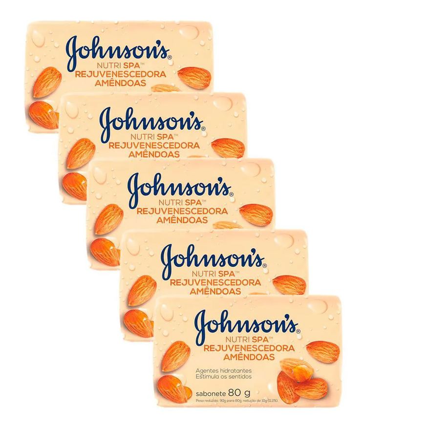 Johnson & Johnson KIT 5 SABONETE BARRA JOHNSON'S REJUVENESCEDORA AMêNDOAS 80g