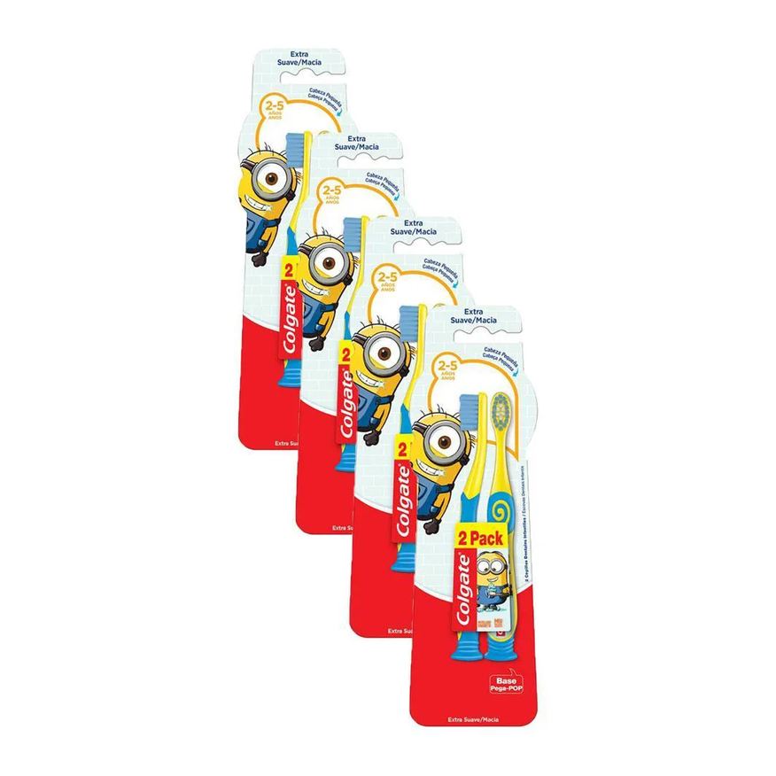 Colgate Kit 4 Escovas Dental Minions 2 - 5 Anos com 2 unidades