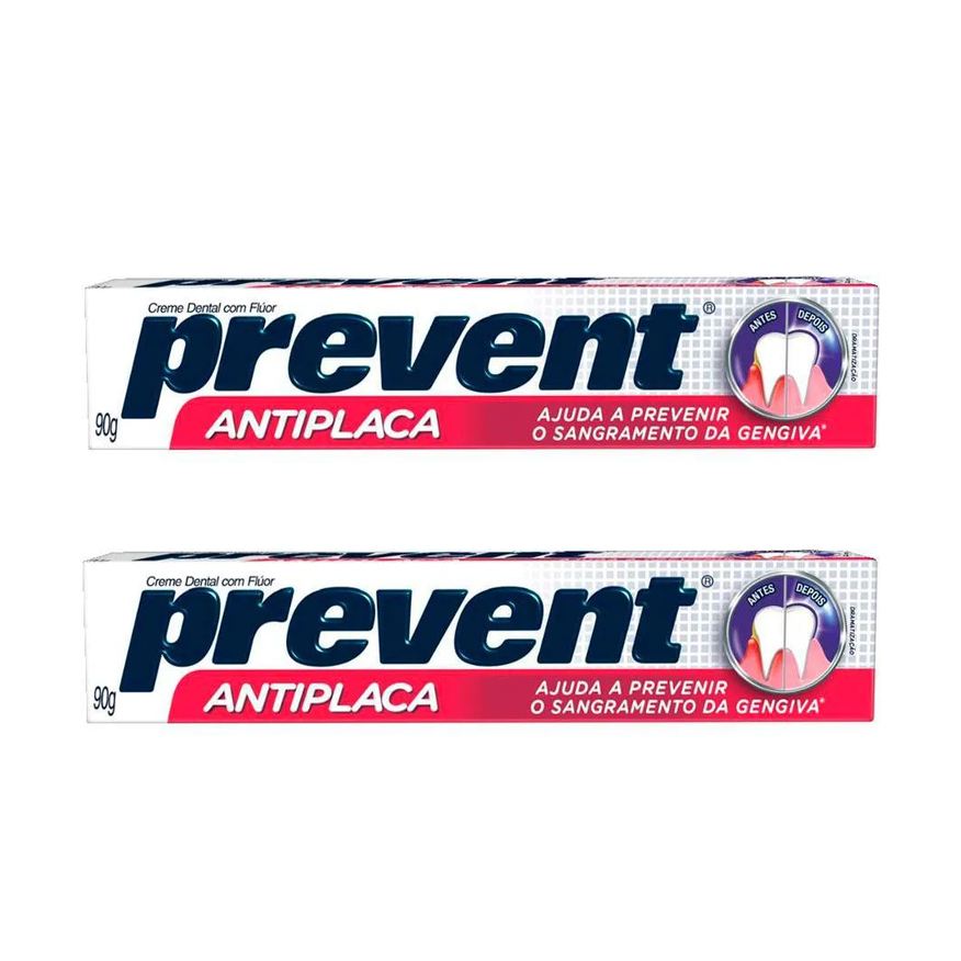 Prevent Kit 2 Pasta de Dentes Antiplaca em Creme 90g