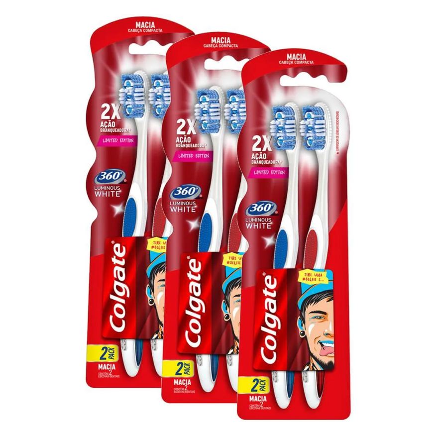 Colgate Escova de Dente 360º Luminous White 6 unidades