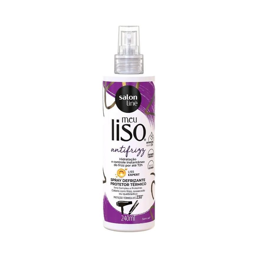 Meu Liso Spray Defrizante Protetor Térmico Antifrizz 240ml