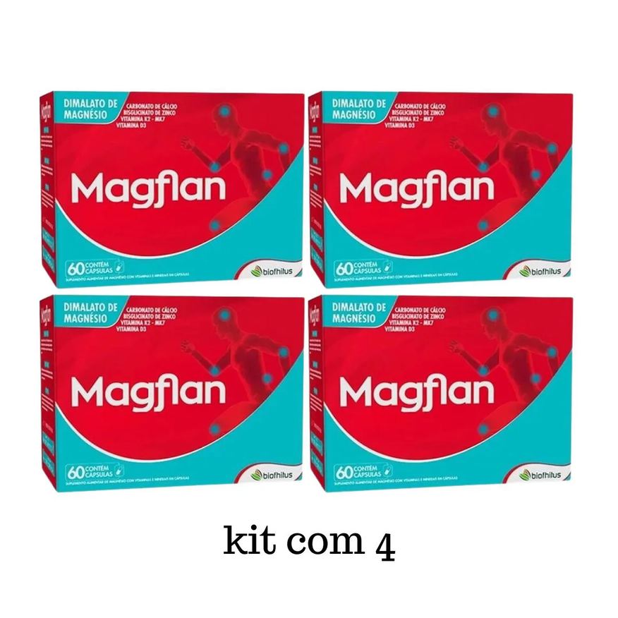 Biofhitus Kit C4 Vitamina Magflan Dimalato Magnésio 60 cápsulas
