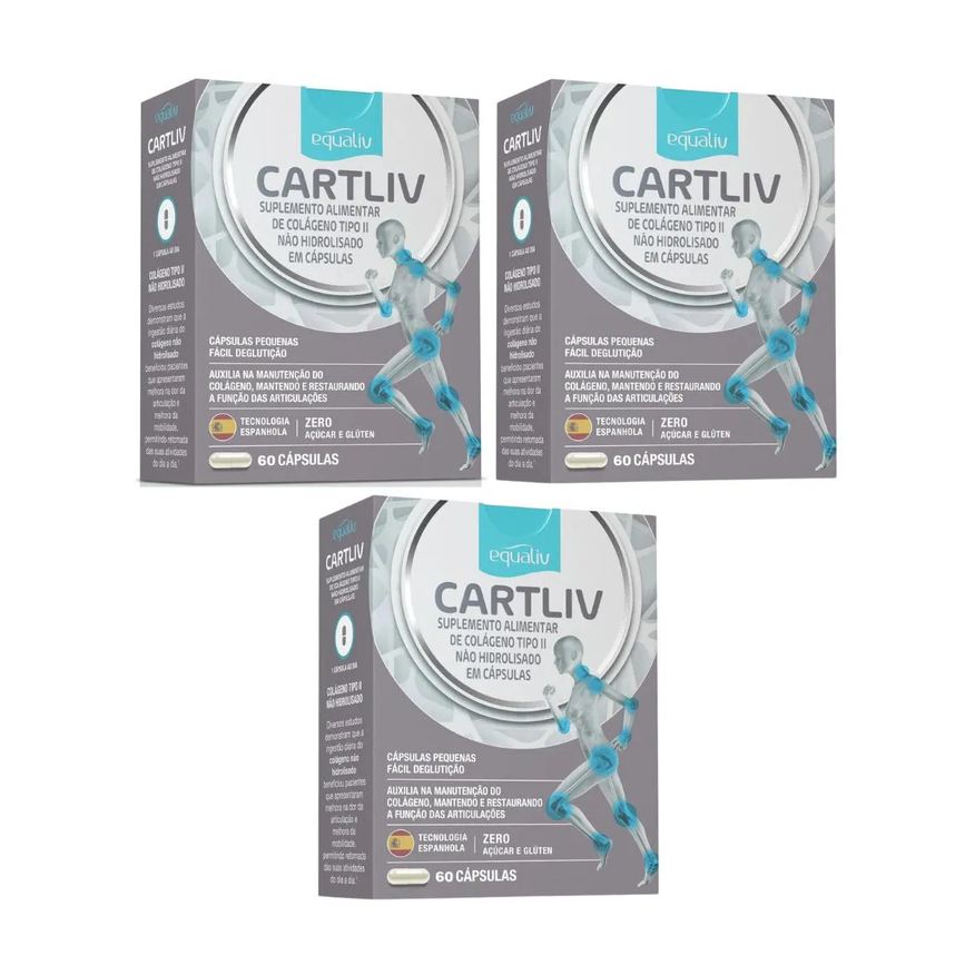 Equaliv Kit C3 Suplemento Cartiliv Ideal Articulações C60