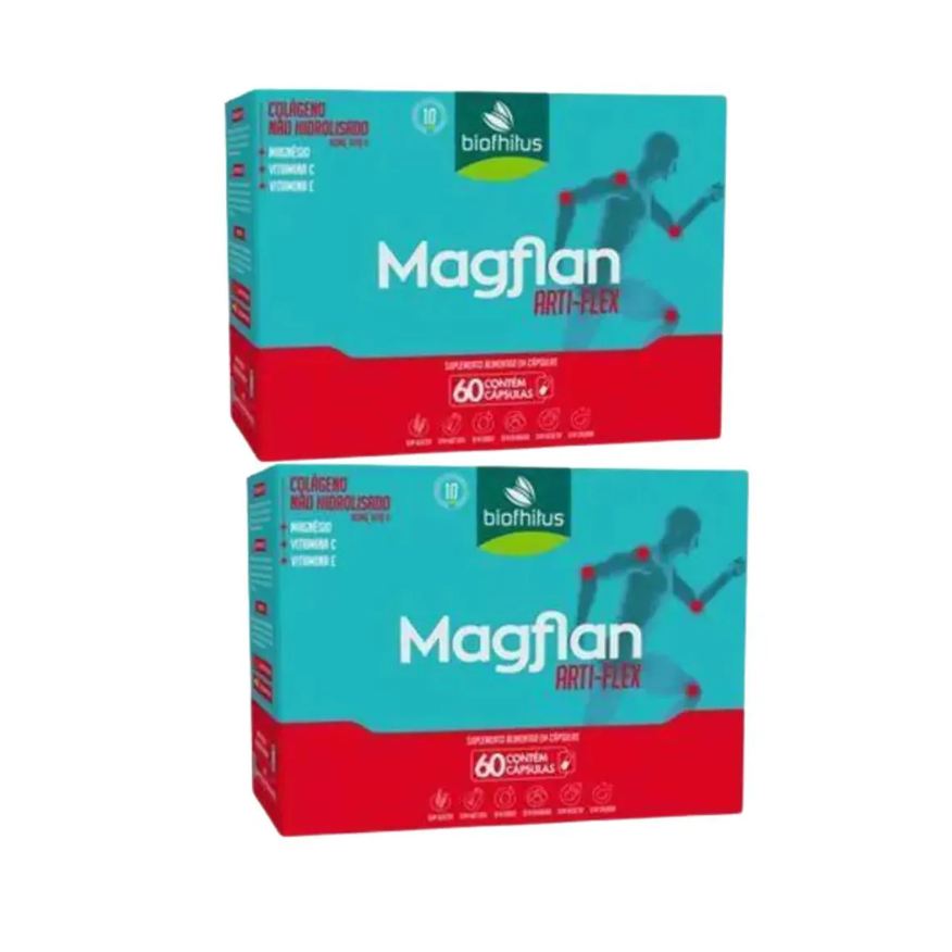 Biofhitus Kit com 2 Suplemento Magflan Arti Flex C60 cápsulas