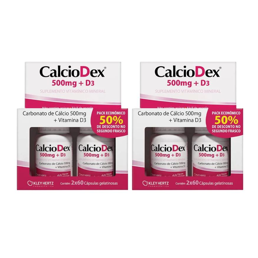Kley Hertz Kit C2 Suplemento Calciodex 500mg Total 240 cápsula