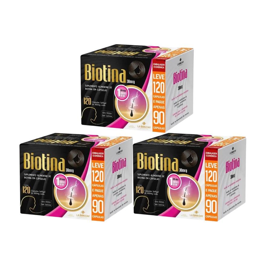 La San Day Kit C3 Suplemento Alimentar Biotina L120 P90 - La San-day