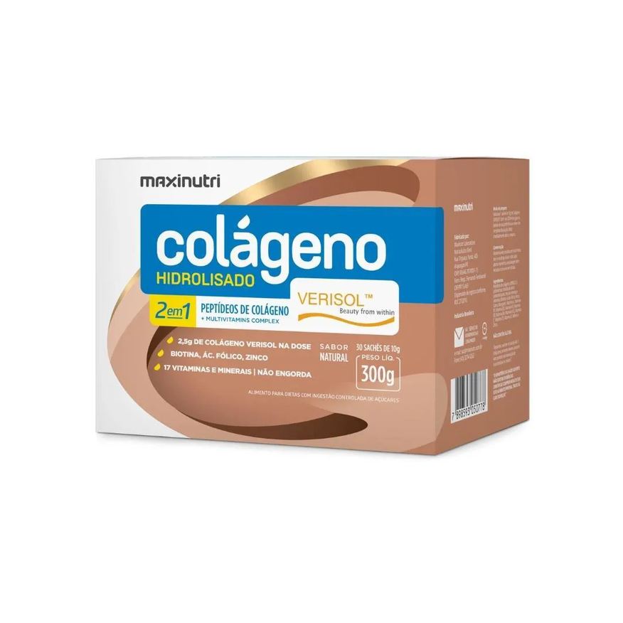 Maxinutri Colágeno Hidrolisado 2em1 Sachê - Verisol® 30 X 10g - Natural