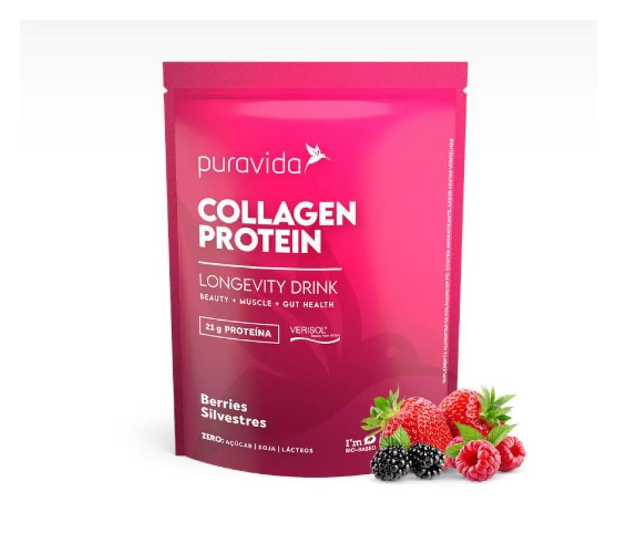 PURAVIDA COLLAGEN PROTEIN 450g COLáGENOPURO Frutas Vermelhas