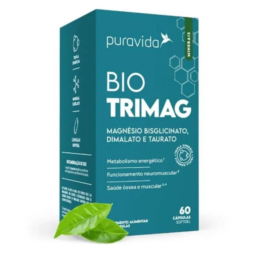 Puravida Bio Trimag 60 Cápsulas Bisciglinato Dimalato Taurat