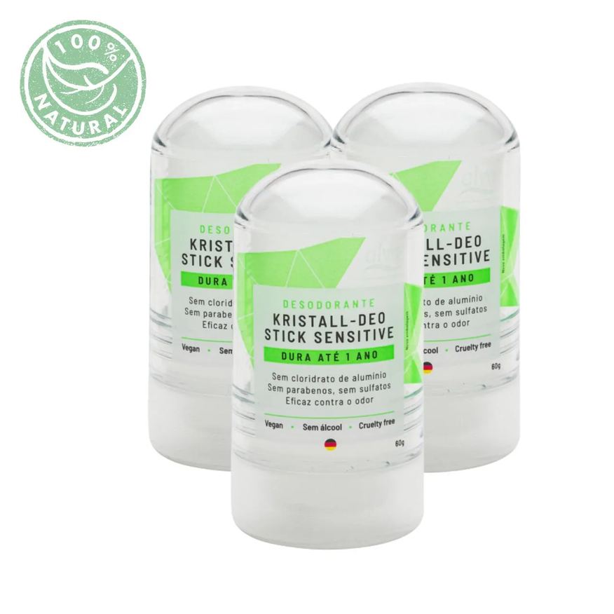 Explode Nutrition Kit Desodorante Stick Kristall Sensitive - Alva 60g 3 Unids