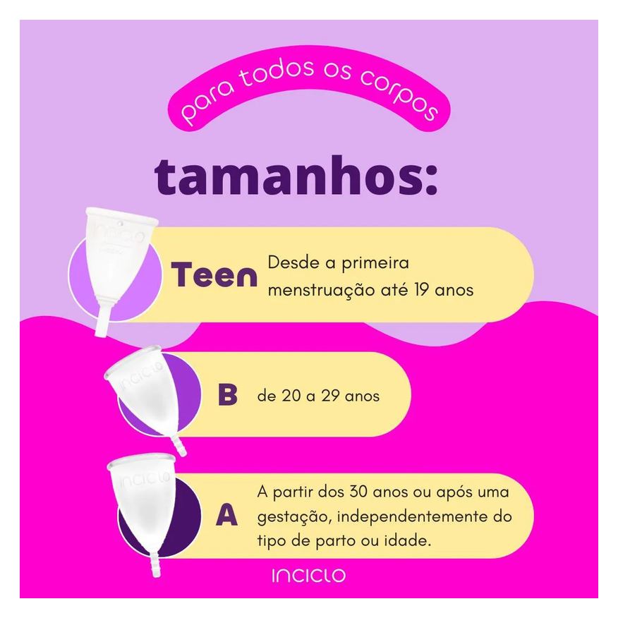 Coletor Kit Menstrual Inciclo A + cápsula Esterilizadora Lavanda / Roxa / Lilás