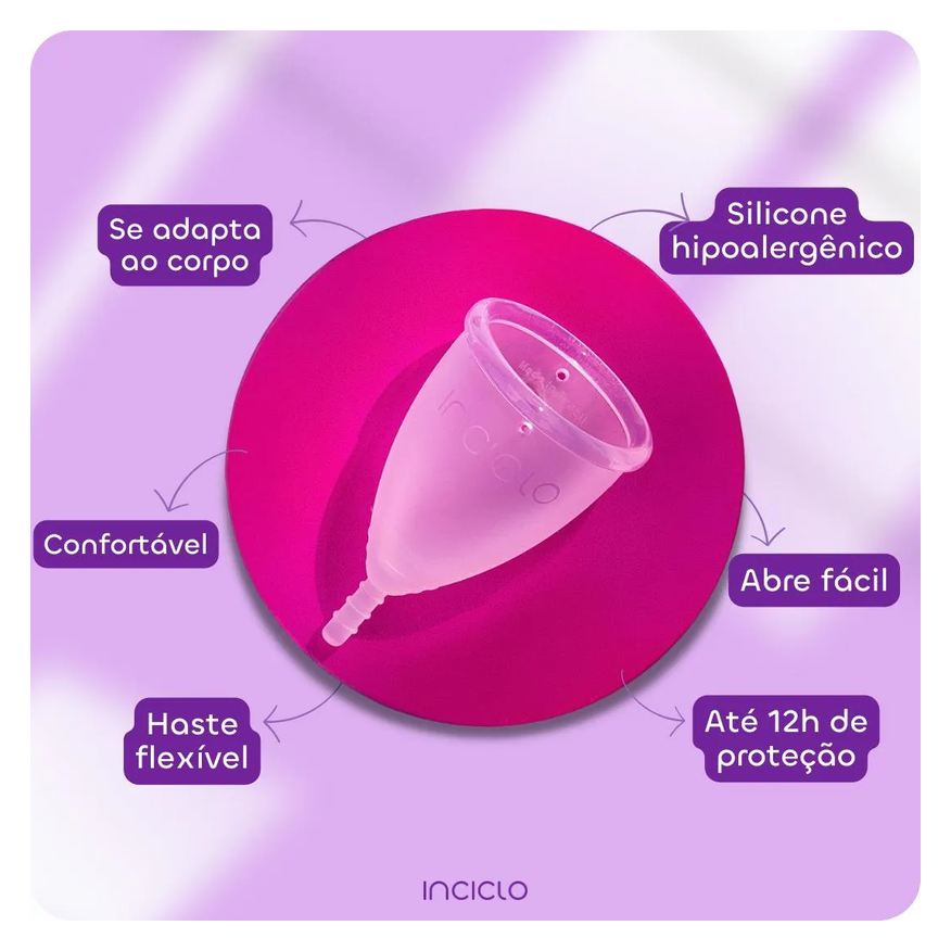 Coletor Kit Menstrual Inciclo A + cápsula Esterilizadora Lavanda / Roxa / Lilás