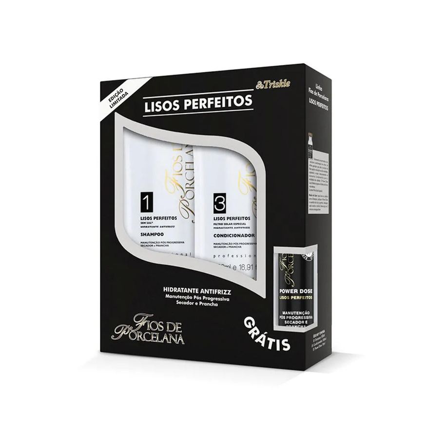Triskle Kit Shampoo + Condicionador Fios de Porcelana Lisos Perfeitos