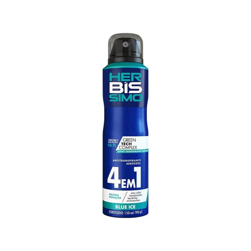 Herbíssimo Desodorante Antitranspirante Aerosol Blue Ice 48h 4 em 1 150ml