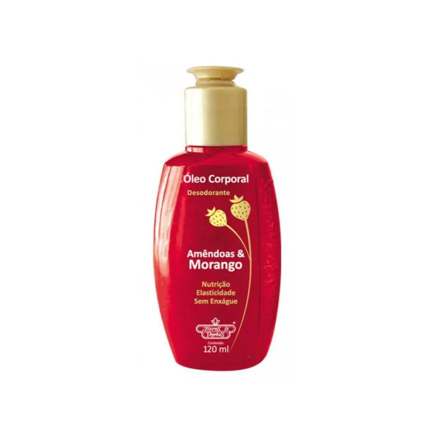 Flores e Vegetais Óleo Corporal Amêndoas e Morango 120ml