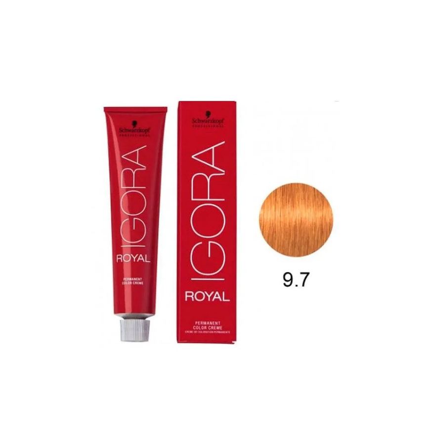 Schwarzkopf Professional Tintura Schwarzkopf Igora Royal 9.7 Louro Extra Claro Acobreado