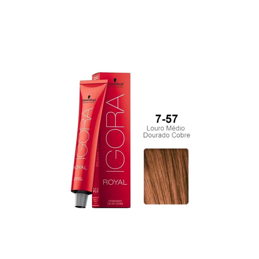 Schwarzkopf Professional Tintura Schwarzkopf Igora Royal 7.57 Louro Médio Dourado Cobre