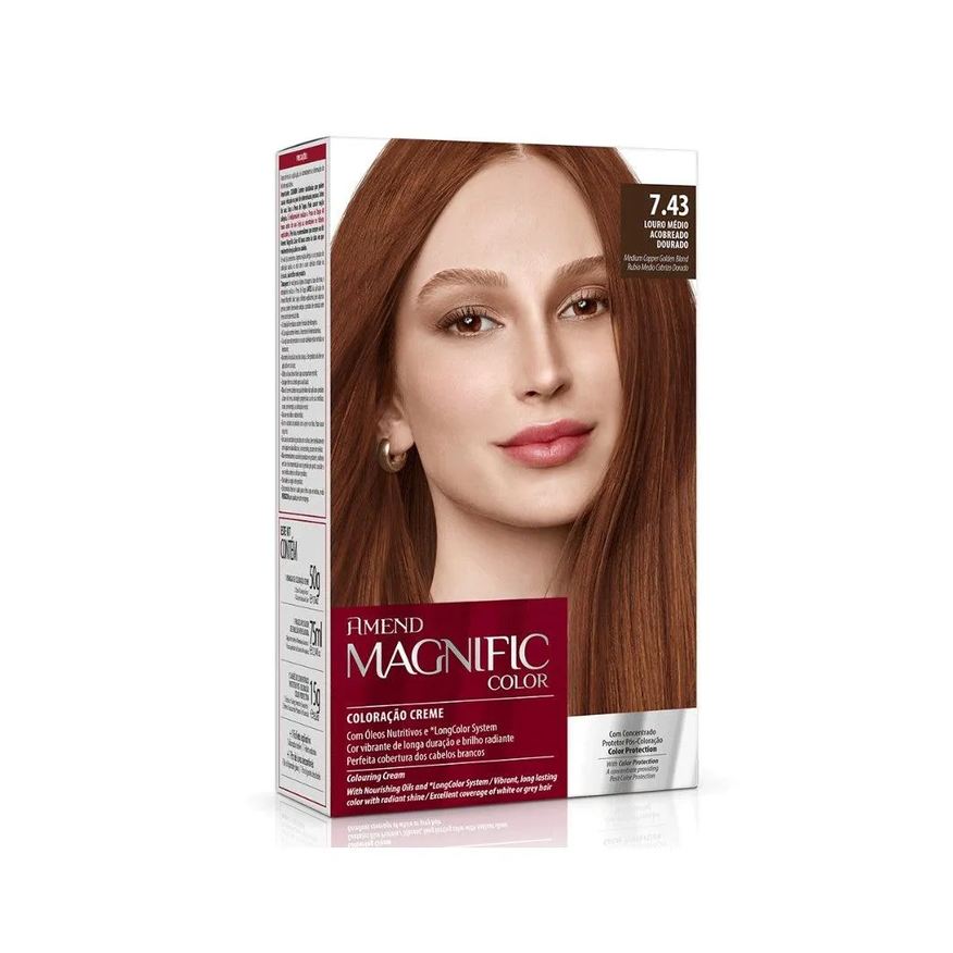 Magnific Color Tintura Amend 7.43 Louro Médio Acobreado Dourado