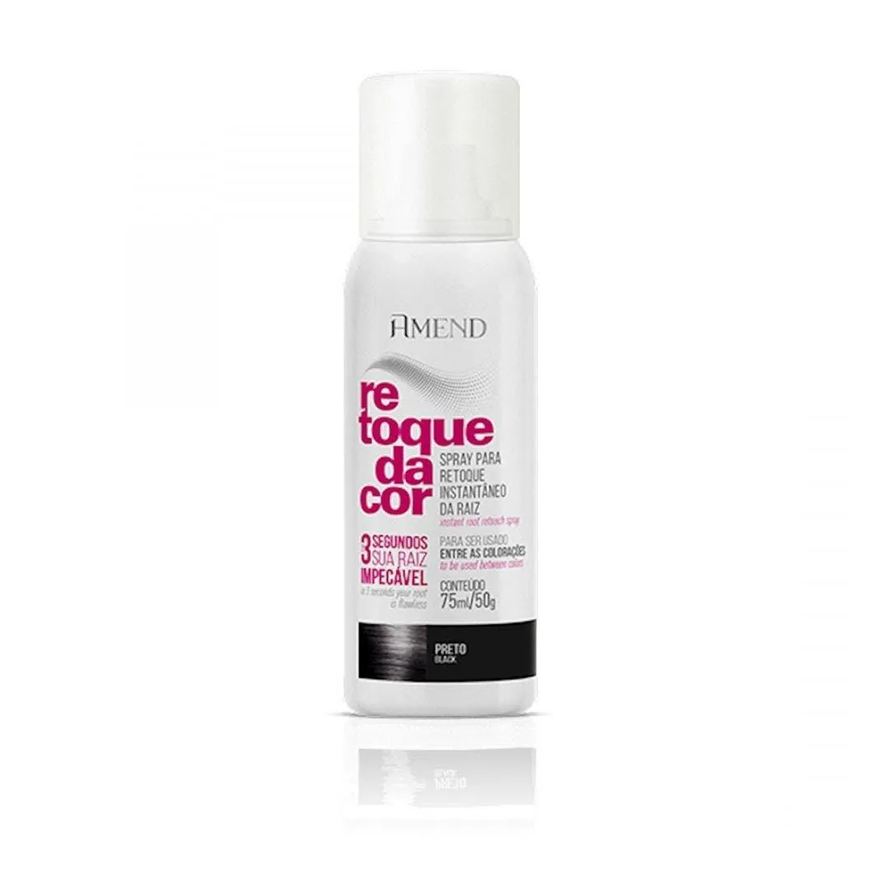 Amend Cosméticos Spray Retoque de Raiz Amend Preto 75ml