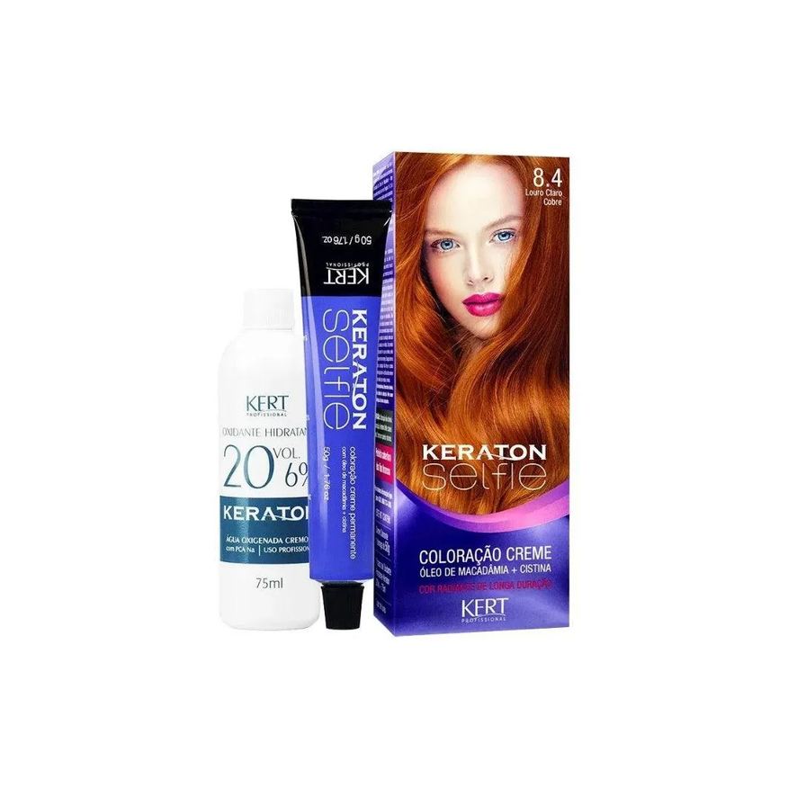 Keraton Tintura Selfie 8.4 Louro Claro Cobre 50g