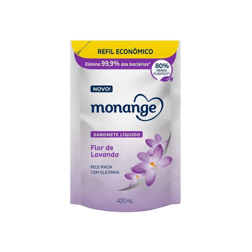 Monange Sabonete Líquido Flores de Lavanda Refil 400ml