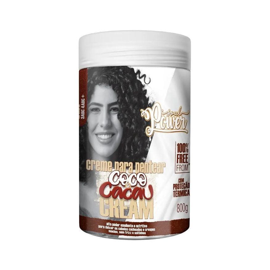 Beauty Color Creme para Pentear Leave In Soul Power Coco e Cacau Cream 800g